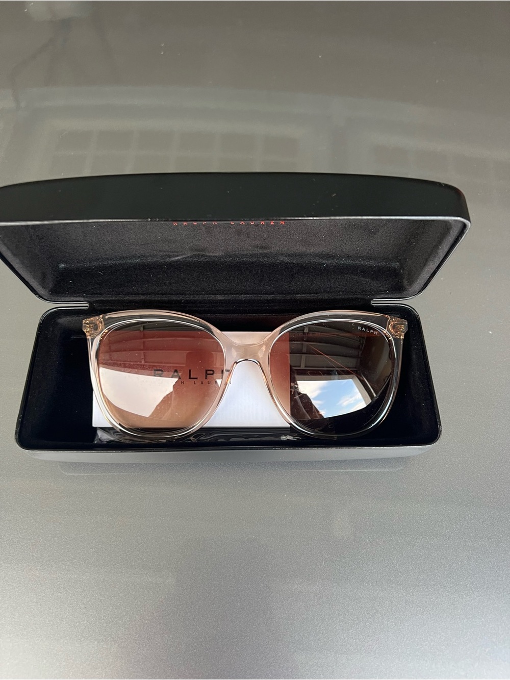 Ralph Lauren Two-Tone Brown Gradient Round Sunglasses
